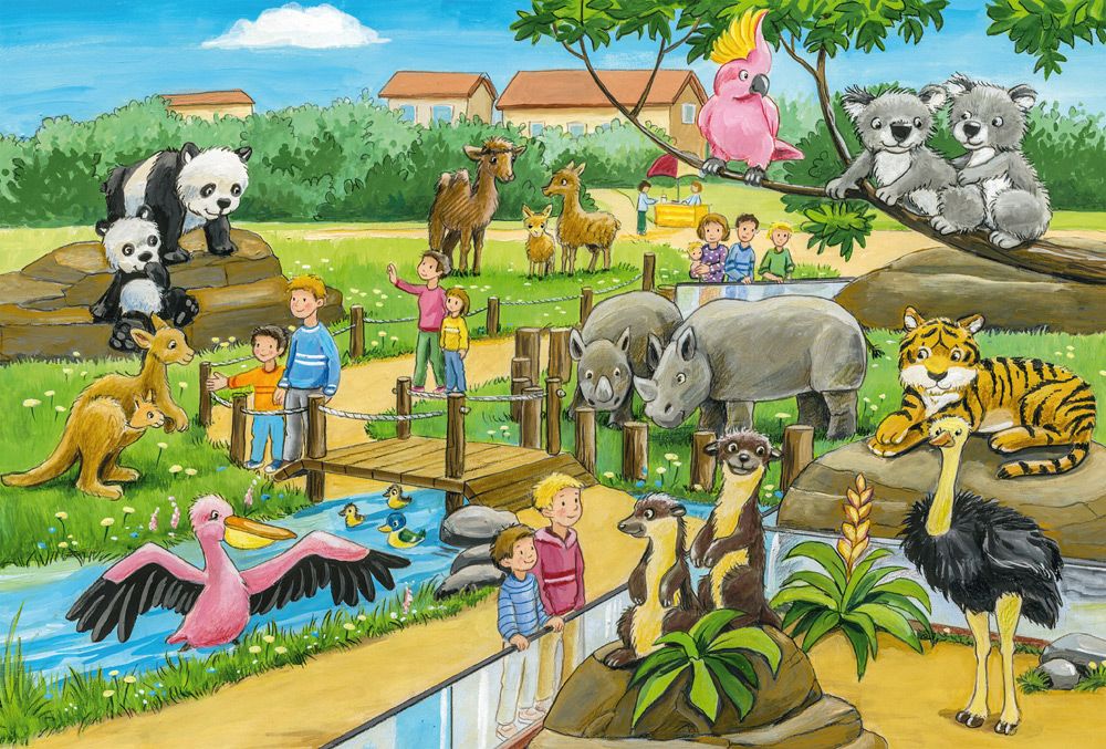 Ein Tag im Zoo | Kinderpuzzle 3x24 Teile