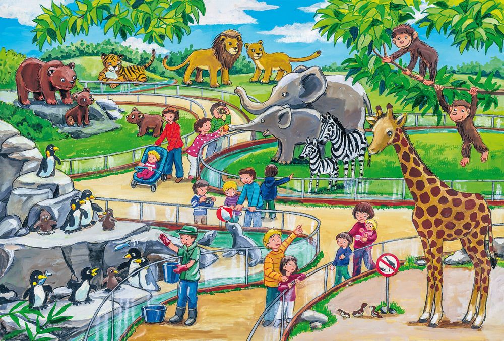 Ein Tag im Zoo | Kinderpuzzle 3x24 Teile