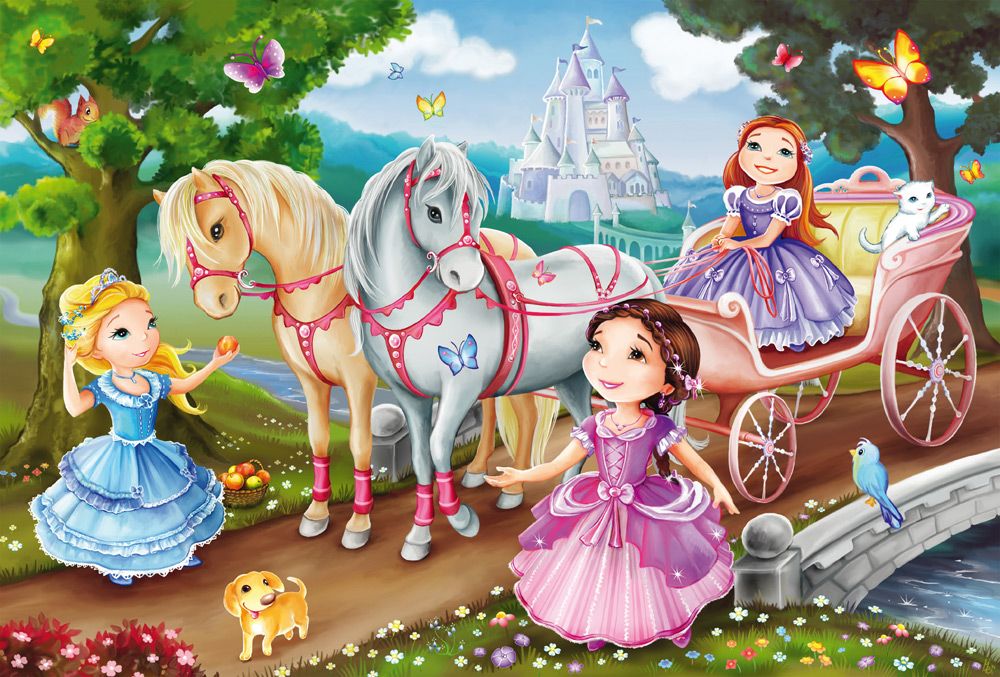 Märchenhafte Prinzessinnen | Kinderpuzzle 3x24 Teile