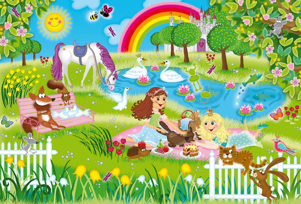 Prinzessin im Schlossgarten | Kinderpuzzle 3x48 Teile