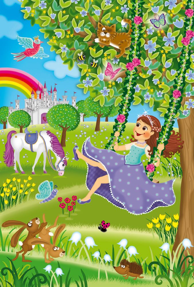 Prinzessin im Schlossgarten | Kinderpuzzle 3x48 Teile