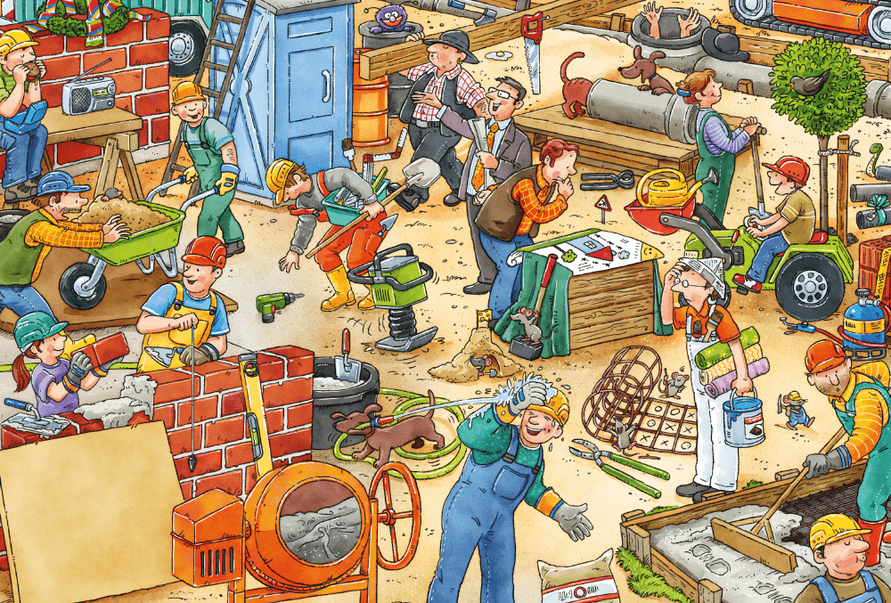 Wo ist die kleine Bohrmaschine? | Kinderpuzzle 3x24 Teile