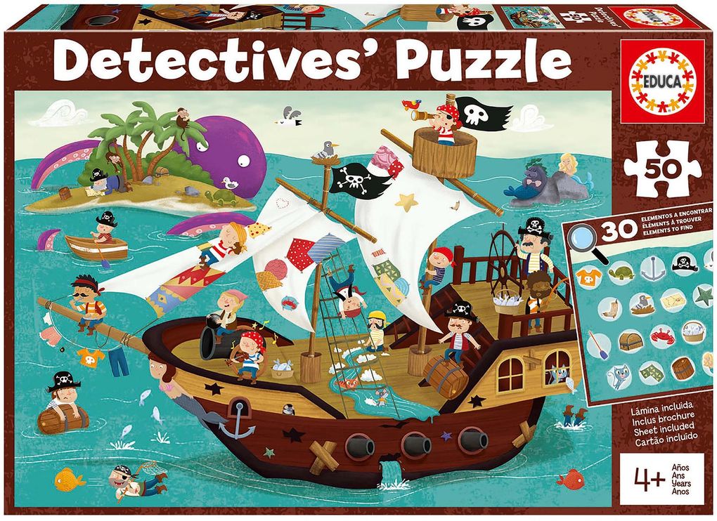 Piratenschiff | Detektiv Puzzle 50 Teile | Educa