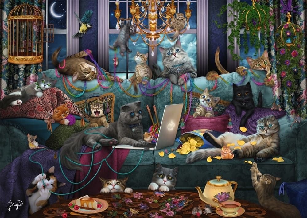 Brigid Ashwood: Katzen in Quarantäne | Puzzle 1000T
