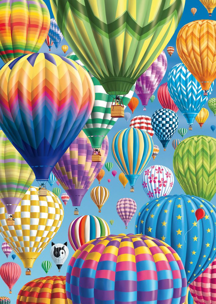 Bunte Ballone am Himmel | Puzzle 1000T