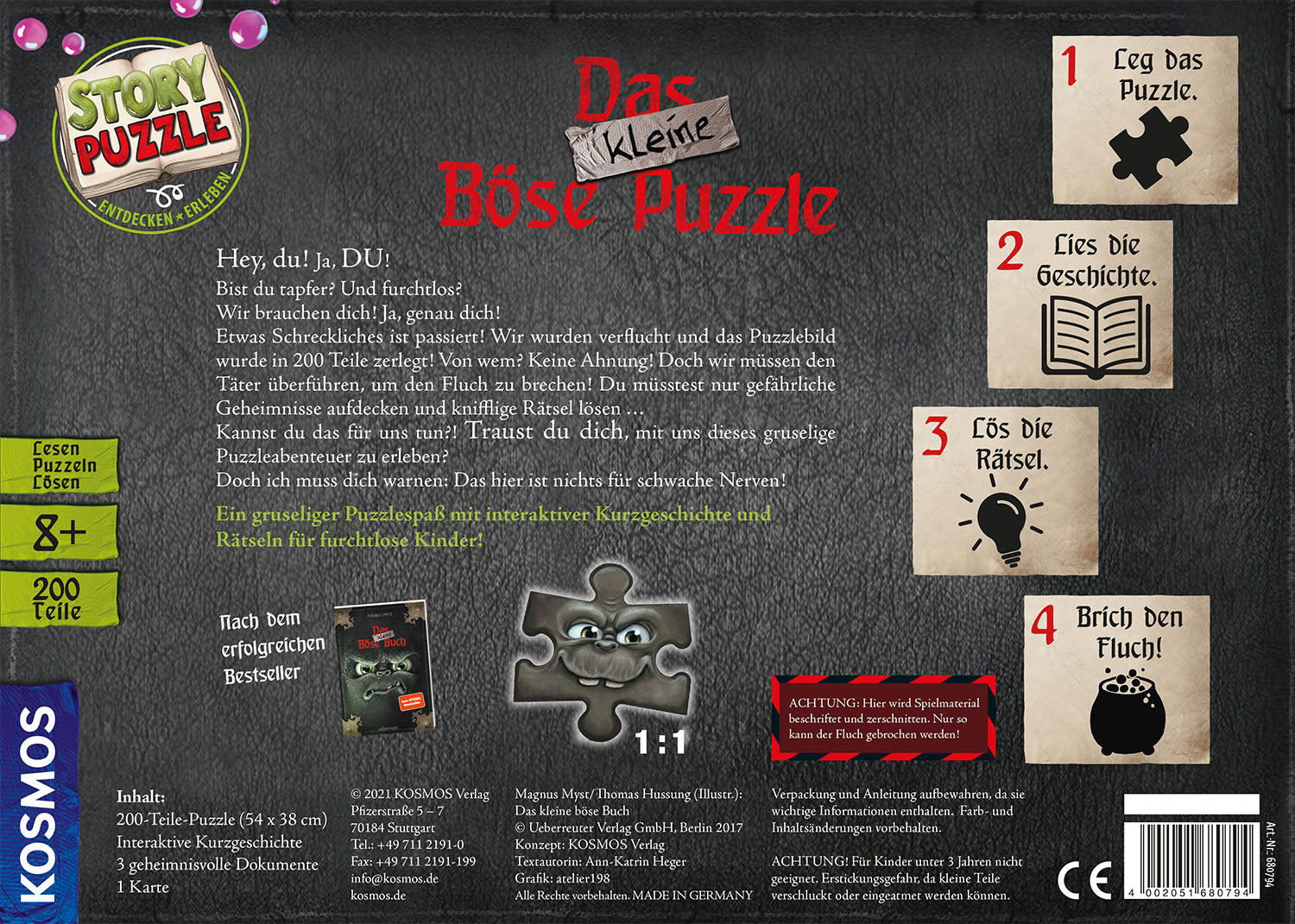 Das kleine böse Puzzle | Storypuzzle 200 Teile | Kosmos