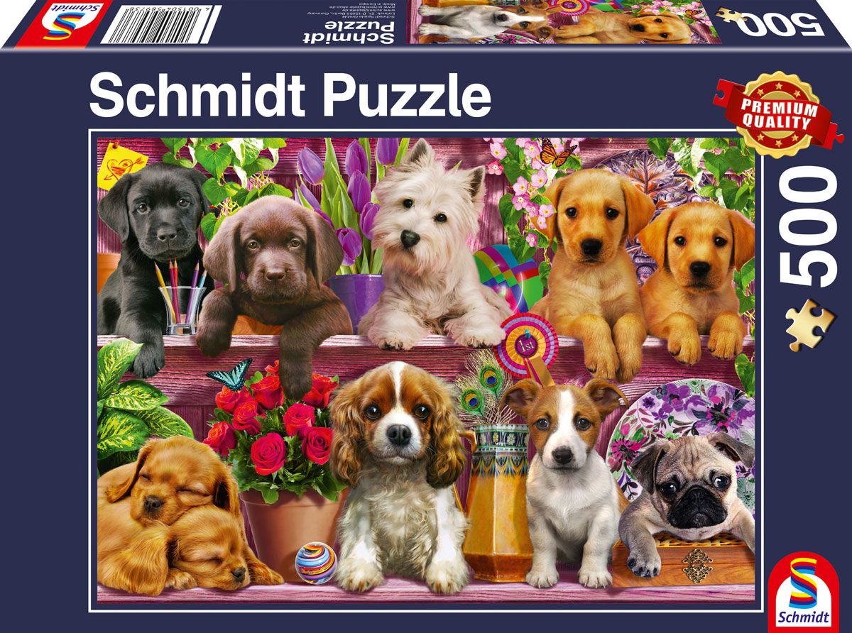 Hunde im Regal | Puzzle 500T