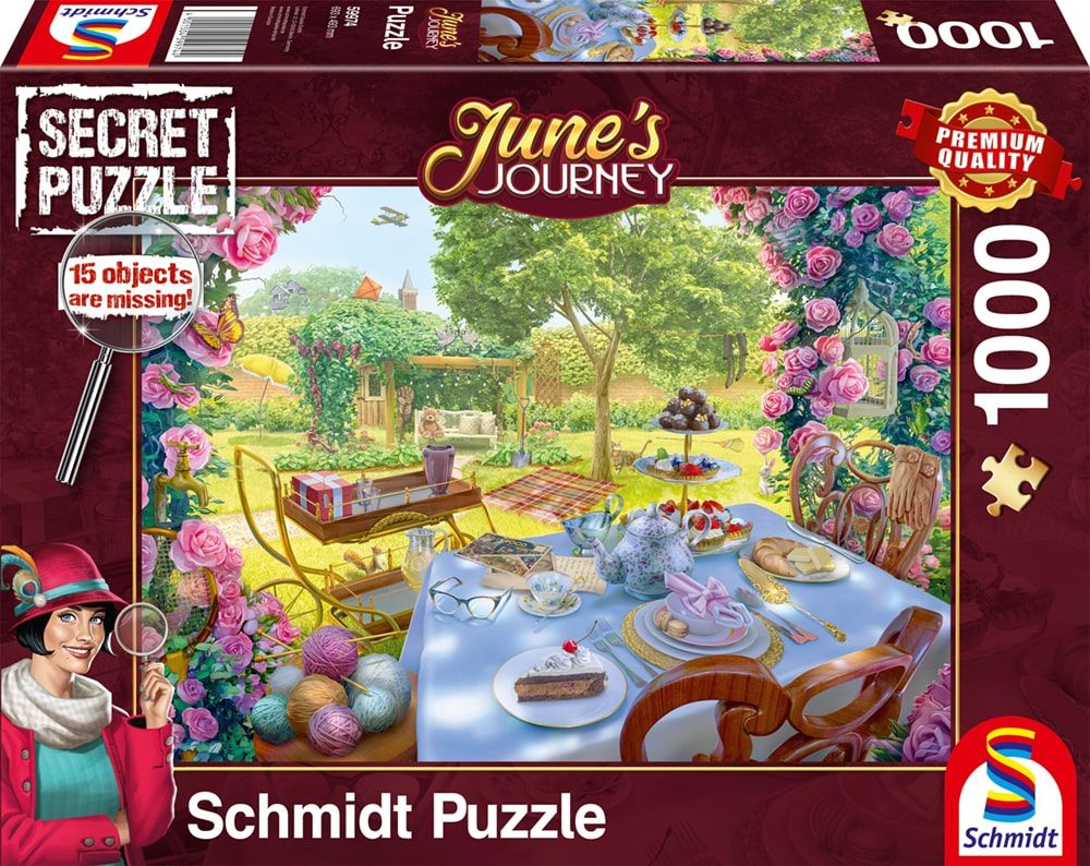 June's Journey: Tee im Garten | Puzzle 1000T