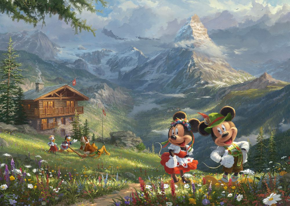 Thomas Kinkade Studios: Disney Dreams Collection - Mickey & Minnie In Den Alpen | Puzzle 1000T