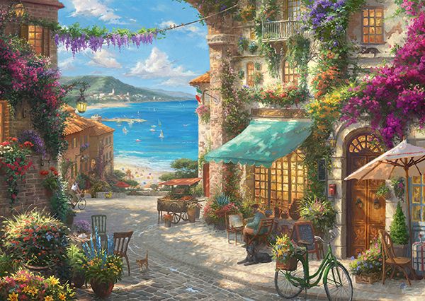 Thomas Kinkade Studios: Painter of Light - Café an der italienischen Riviera | Puzzle 1000T