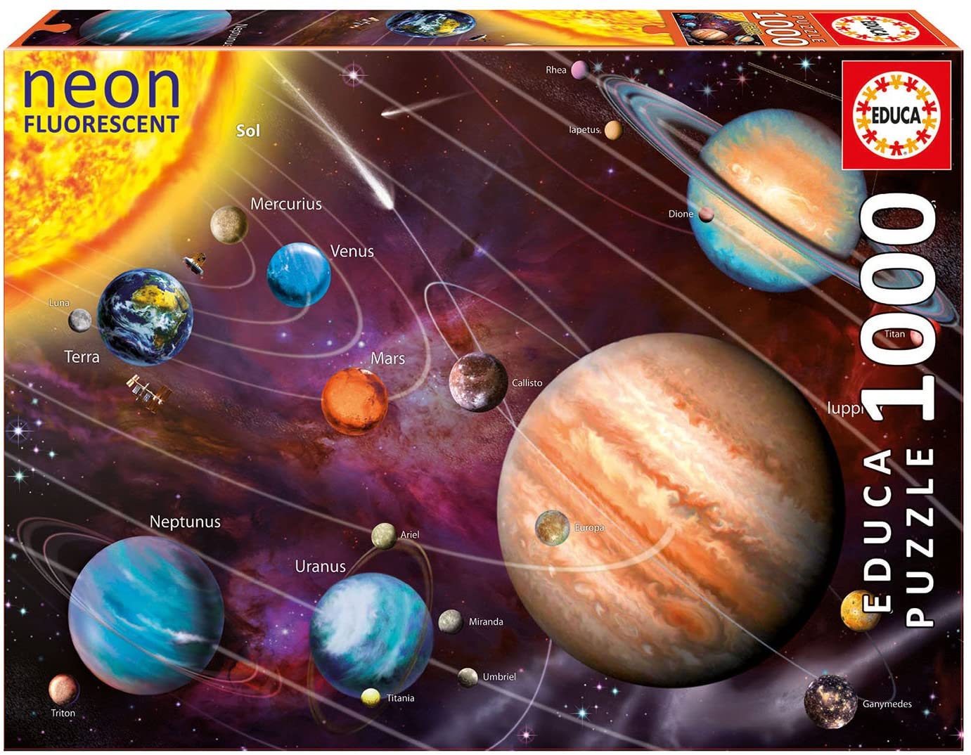 Sonnensystem | Nachtleuchtpuzzle 1000 Teile | Educa