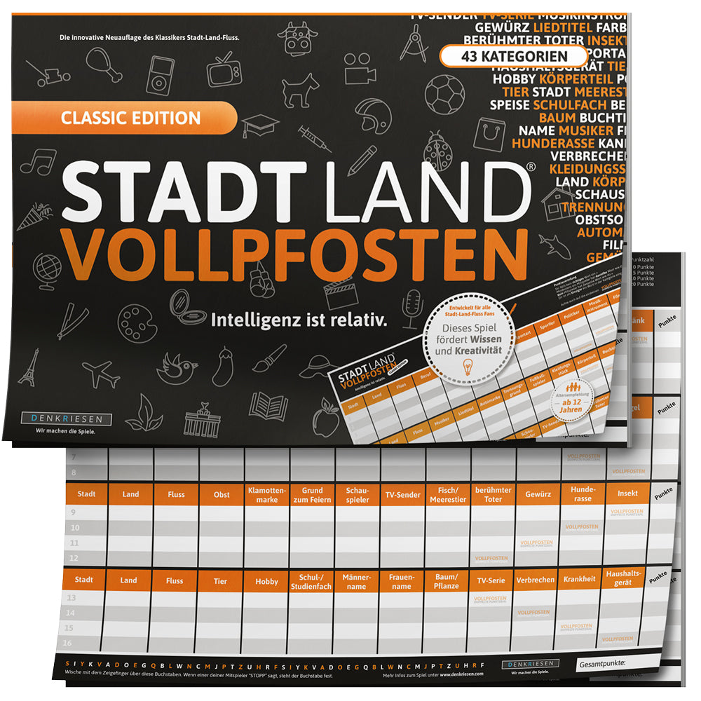 Stadt Land Vollpfosten - Classic Edition | DinA3 Format