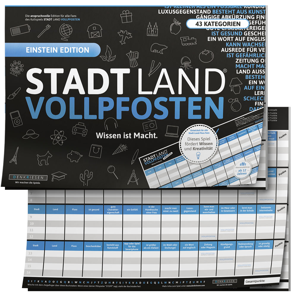 Stadt Land Vollpfosten - Einstein Edition | DinA3 Format