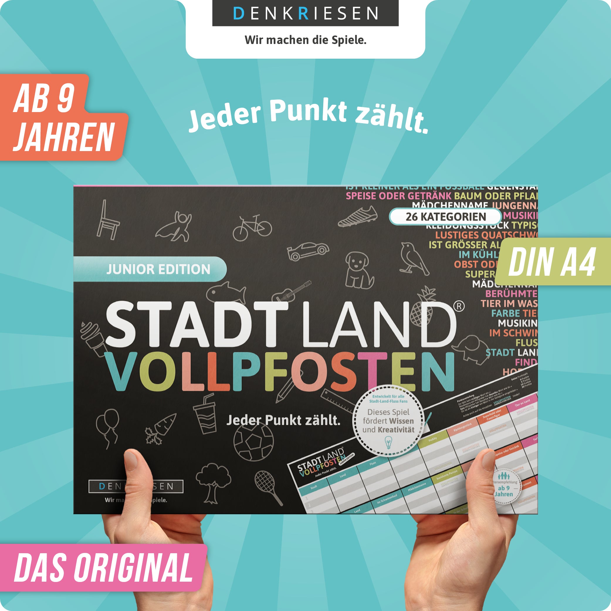 Stadt Land Vollpfosten - Junior Edition | DinA4 Format