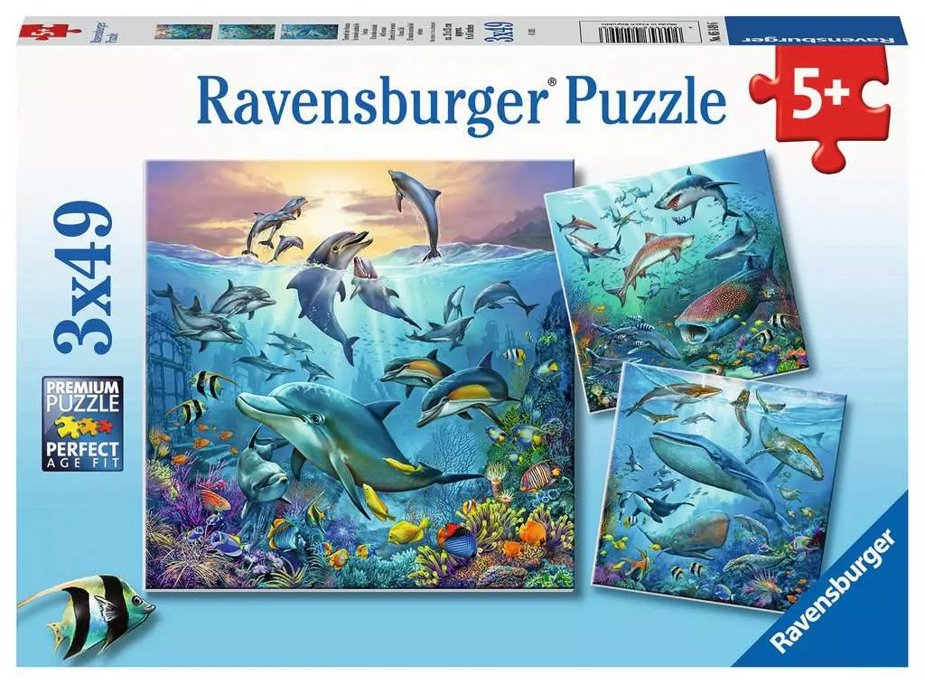 Tierwelt des Ozeans | Puzzle 3x49 Teile | Ravensburger