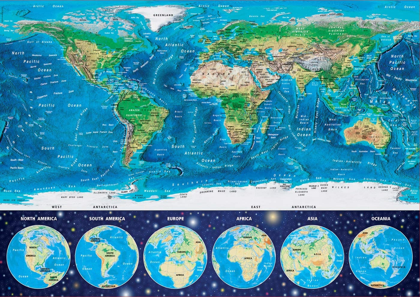 Weltkarte | Nachtleuchtpuzzle 1000 Teile | Educa